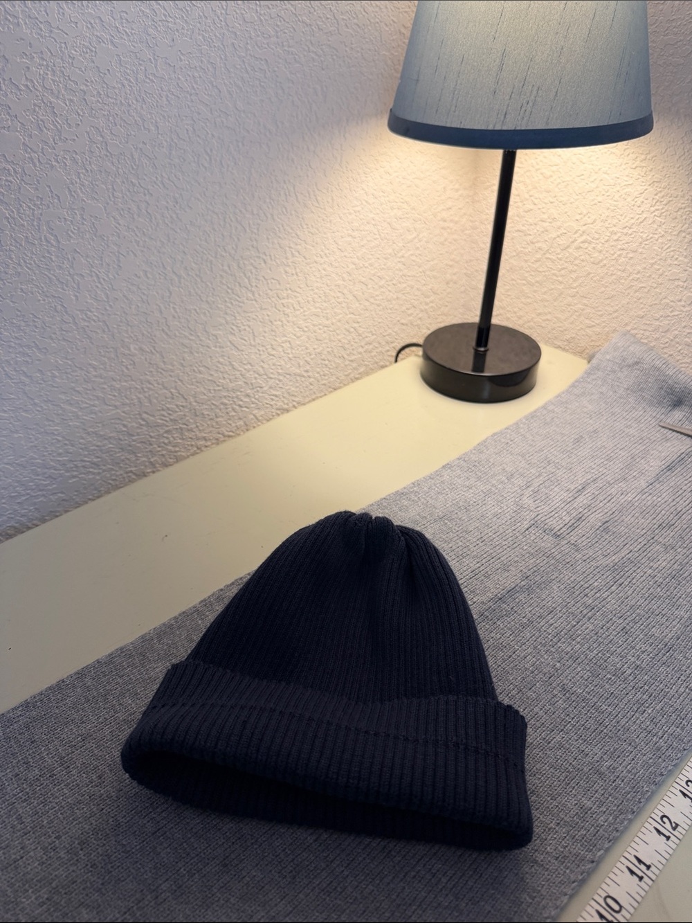 Rototo Classic Knit Beanie Hat - Navy Blue